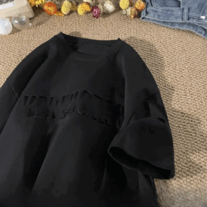 Áo thun cổ tron dập nỗi chất vải 100% cotton