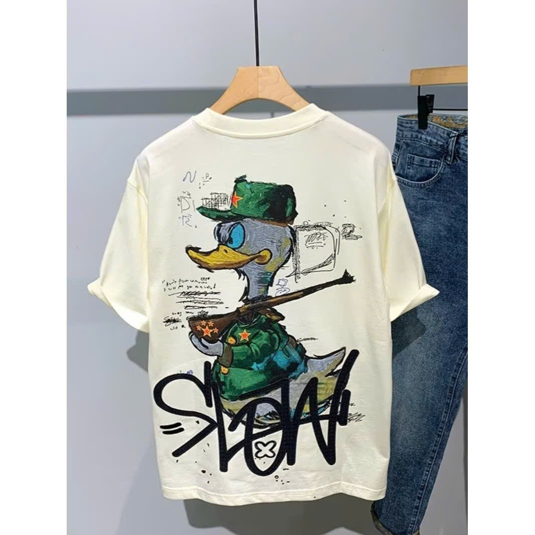 ÁO THUN CỔ TRÒN IN HOẠ TIẾT BẮT MẮT. CHẤT VẢI 100% COTTON - Ảnh 2