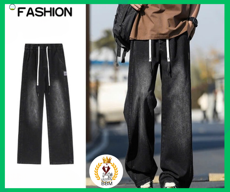 QUẦN JEAN NAM PHOM RỘNG ỐNG ĐỨNG CO GIẢN - Ảnh 2